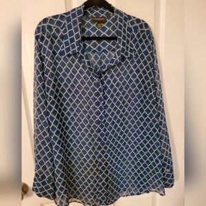 Women's long sleeve sheer blouse